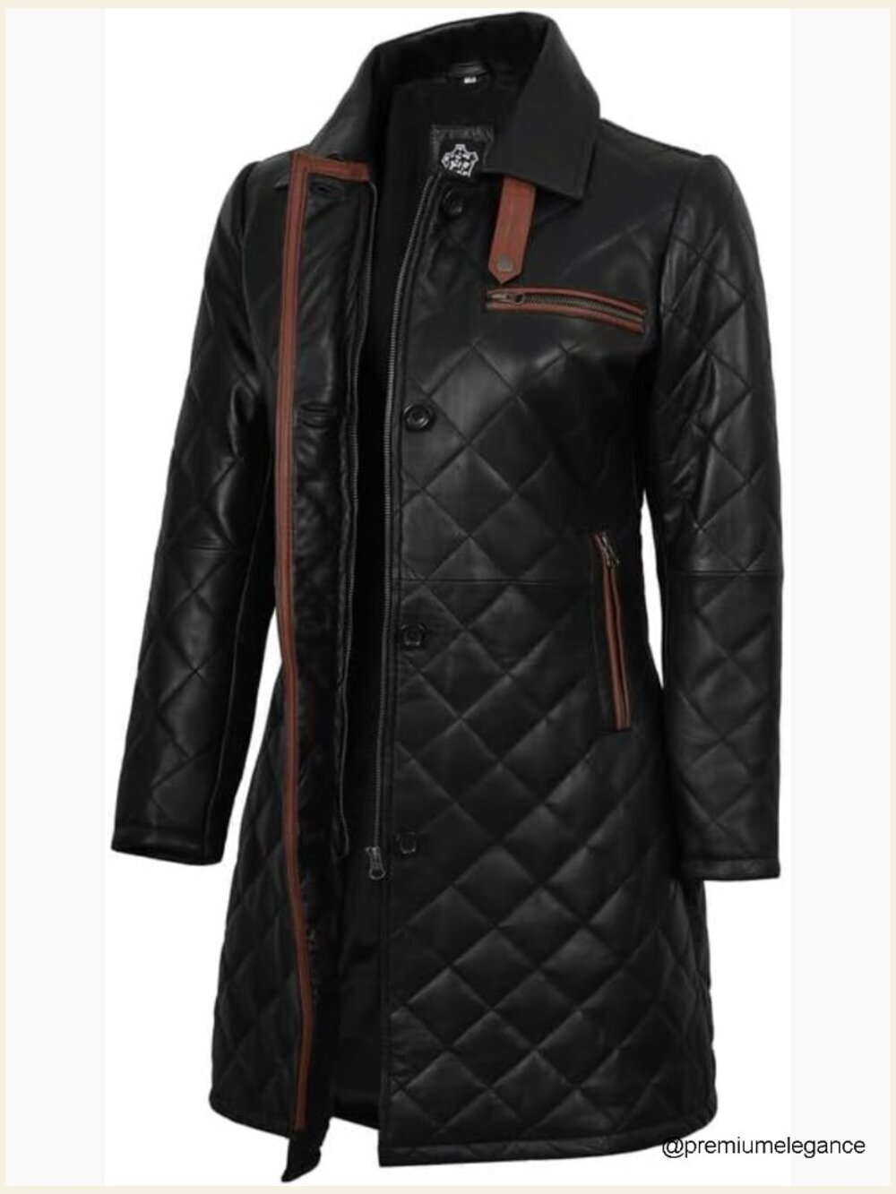 Genuine Lambskin Long Leather Jacket Coat Womens